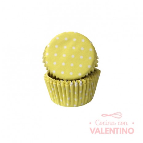 Pirotines N°8 Con lunar blanco - Amarillo Pastel - 25u. Convida