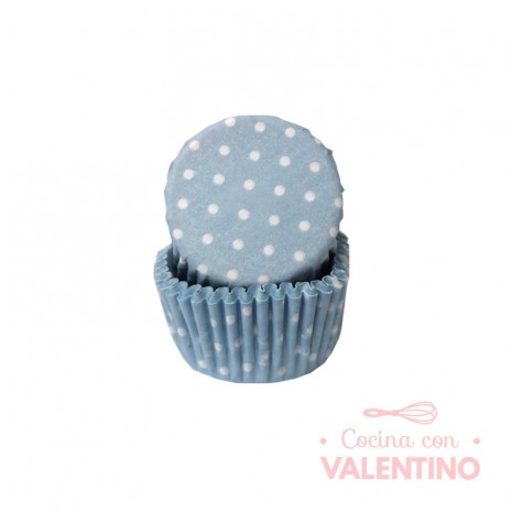 Pirotines N°8 Con lunar blanco - Celeste Pastel - 25u. Convida