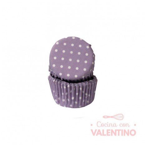Pirotines N°8 Con Lunar Blanco - Violeta Pastel - 25u. Convida