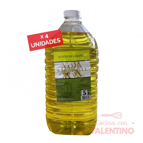 Aceite Girasol Sathival - 5Lts - Pack 4 Un.