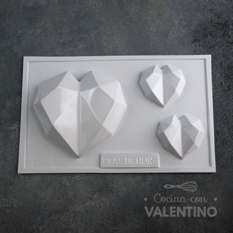 Placa Plastichok Corazones Diamantados x3 1867C