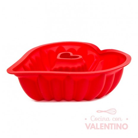 Molde Silicona Bundt Corazon SilHome 30x27