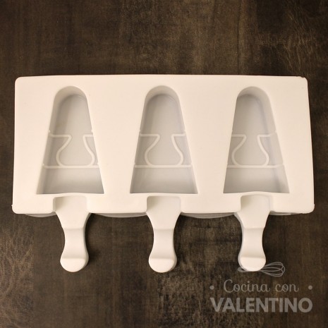 Molde Silicona Helado Paleta Triangulito 3u
