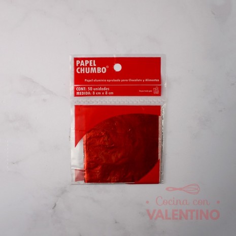 Papel Chumbo 8x8cm - Rojo