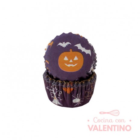 Pirotines N°8 Halloween - Calabaza y murcielagos - Violeta - 25u. Convida