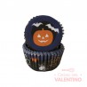 Pirotines N°10 Halloween - Calabaza y murcielagos - Azul y negro - 25u. Convida