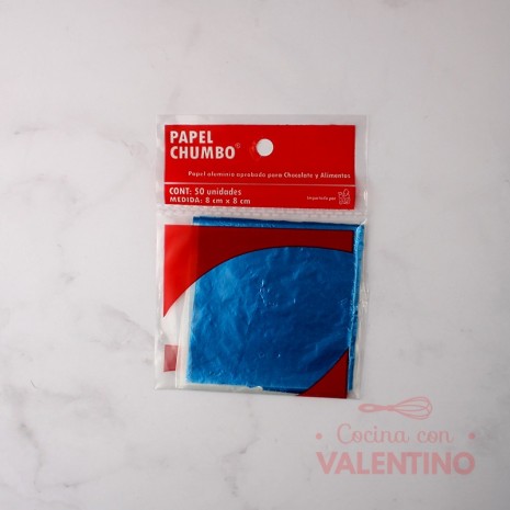 Papel Chumbo 8x8cm - Azul