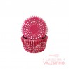 Pirotines N°8 Fucsia con Circulos de Puntos Blancos - 25u. Convida