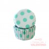 Pirotines N°10 Blanco con Lunar Verde Agua - 25u. Convida