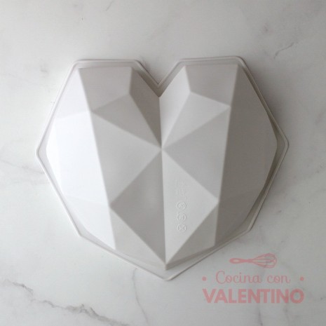 Molde Silicona Tortera Corazon Diamante - CM