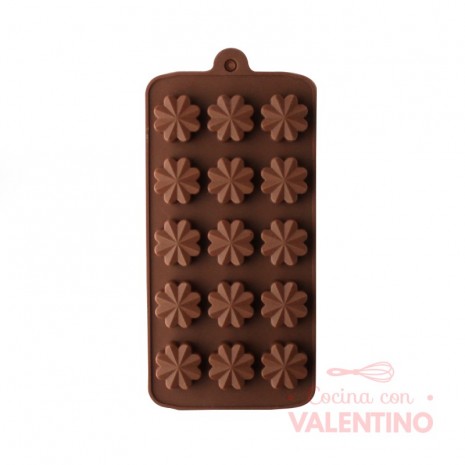 Molde Silicona Bombon Flor 8 Petalos x15