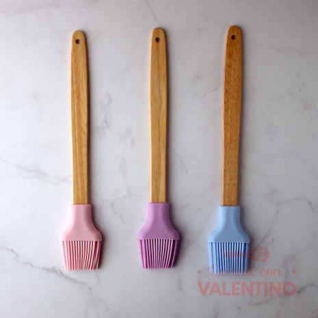 Pincel Silicona Mango Madera - CM