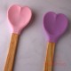 Espatula Silicona Mango Madera Corazon - CM