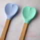 Espatula Silicona Mango Madera Corazon - CM
