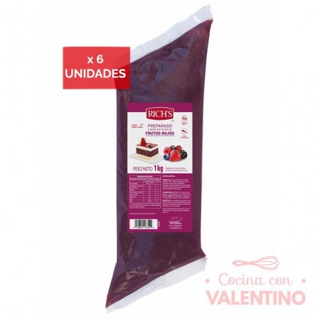 Relleno a base de pulpa Frutos Rojos Rich - 1Kg - Pack 6 Un.