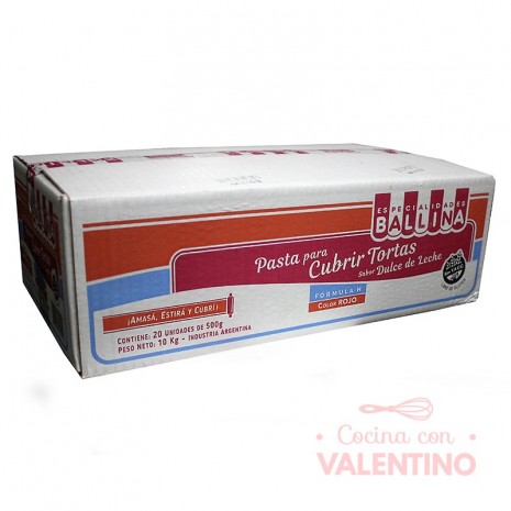 Pasta Cubretorta Color 500gr Rojo - Caja 20u