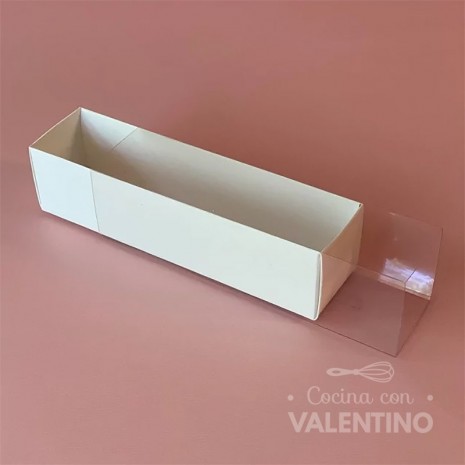 Caja Cartulina para 6 Macarons 21x5x5cm