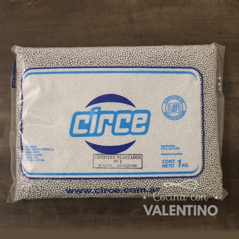 Confites "Tipo Perlas" Plateados N°1 Circe - 1 Kg.