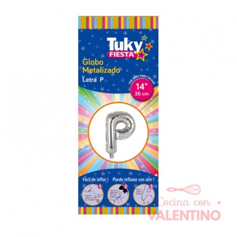 Globo Tuky Metalizado Letra P 14"