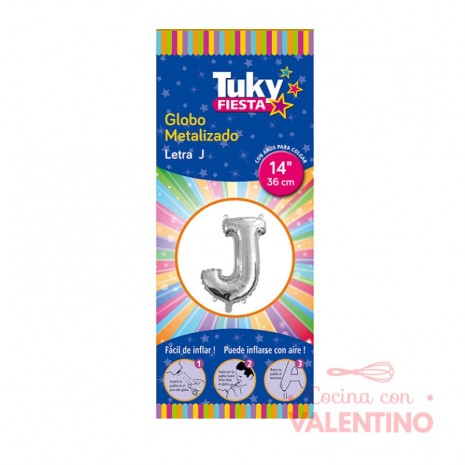Globo Tuky Metalizado Letra J 14"