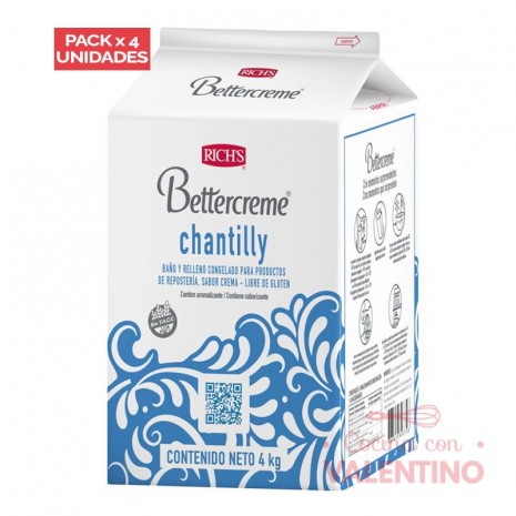 Bettercreme Rich Chantilly - 4 Kg - Pack 4 Un.