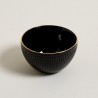 Bowl Ceramica Negro Borde Dorado - 14x8