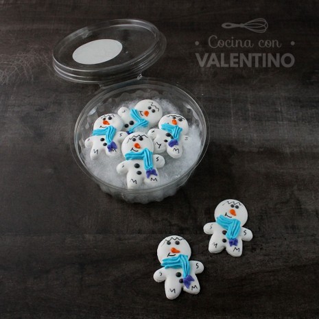 Adorno Azucar Muñeco de Nieve x6
