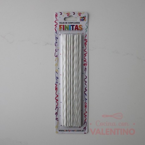 Vela Finita Party Store Torneada Blanca - 24 Un.