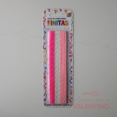 VELAS PERLADAS PASTEL FINITAS X 24 UNIDADES