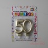 Vela Doble Party Store Dorada - 50 Años