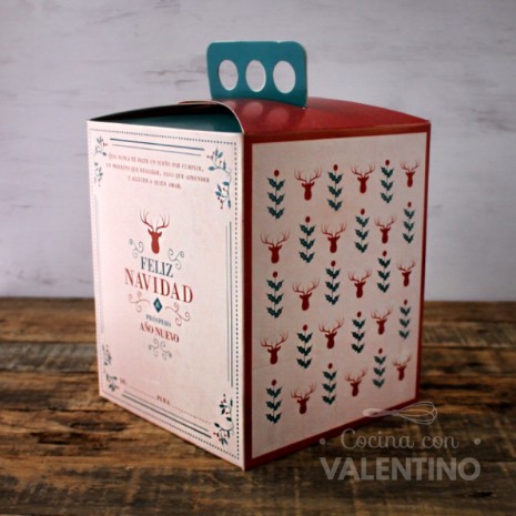 Caja Pan Dulce Reno Rojo - 1kg