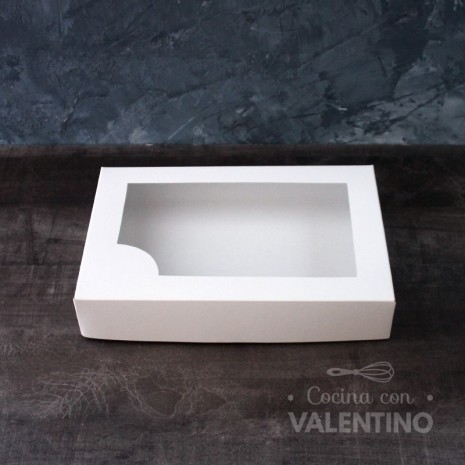 Estuche 12 Alfajores Blanco Con Visor PVC 24x16x4