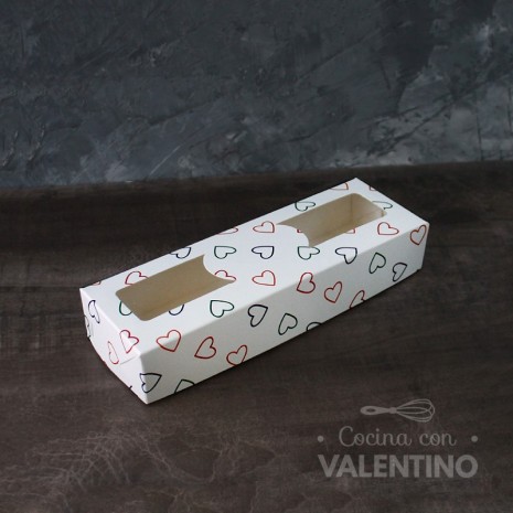 Estuche 6 Alfajores Diseño Con Visor 24x7x4