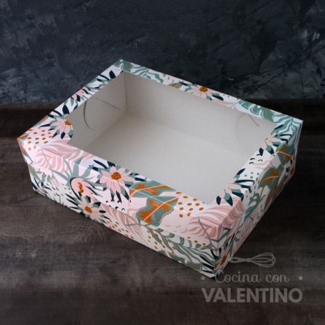 Estuche Diseño Flores Tapa y Base 31x23x10