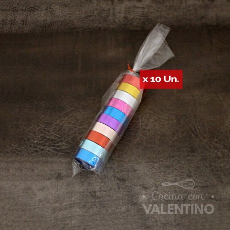 Cinta Varios Colores Metalizada 1cm x 3.5m 10u