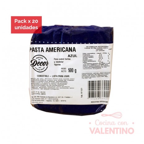 Pasta Americana Azul - 500Grs - Pack 20 Un.