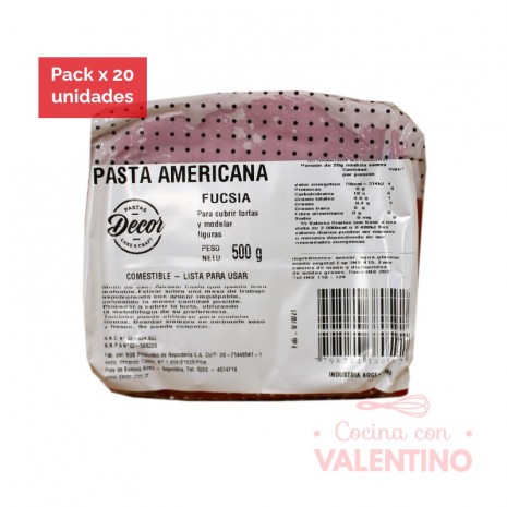 Pasta Americana Fucsia - 500Grs - Pack 20 Un.