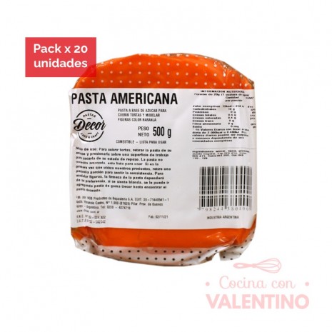 Pasta Americana Naranja - 500Grs - Pack 20 Un.
