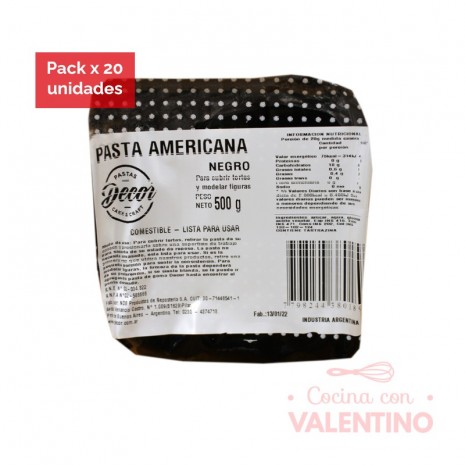 Pasta Americana Negra - 500Grs - Pack 20 Un.