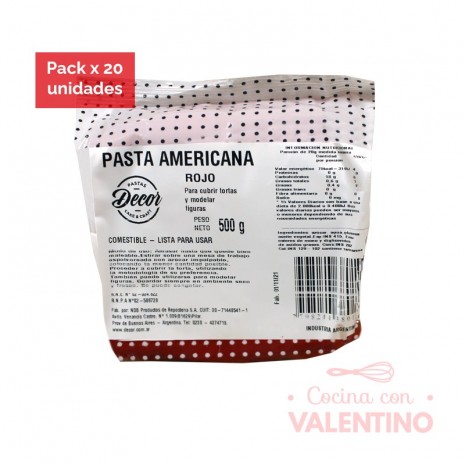 Pasta Americana Roja - 500Grs - Pack 20 Un.