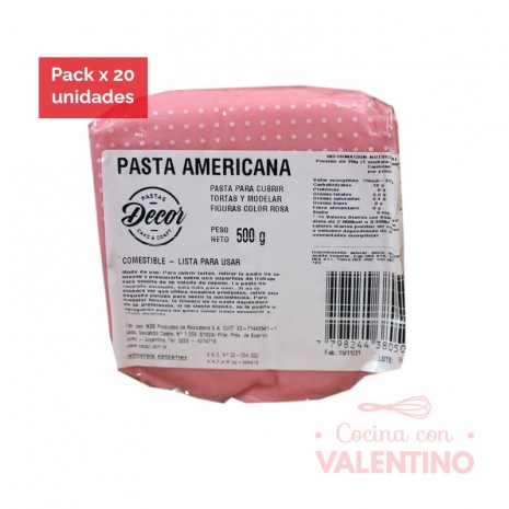 Pasta Americana Rosa - 500Grs - Pack 20 Un.
