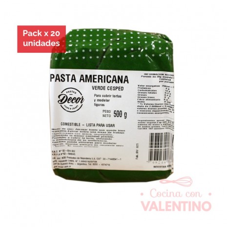 Pasta Americana Verde Cesped - 500Grs - Pack 20 Un.