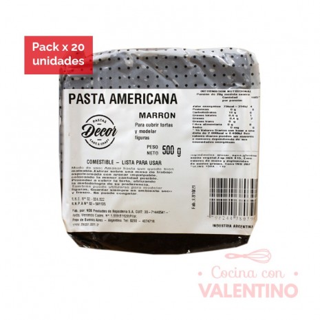 Pasta Americana Marron - 500Grs - Pack 20 Un.