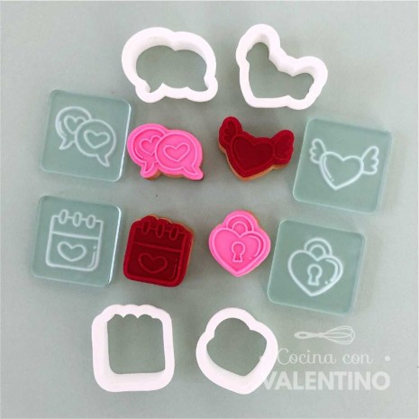 Kit Mini sellos + Kit Mini cortantes San Valentín S121