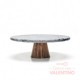 Plato Posa Torta ALTO Giratorio Marmol y Madera - 28x10
