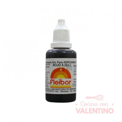 Colorante Para Aerografo Fleibor Rojo A - 30 Ml
