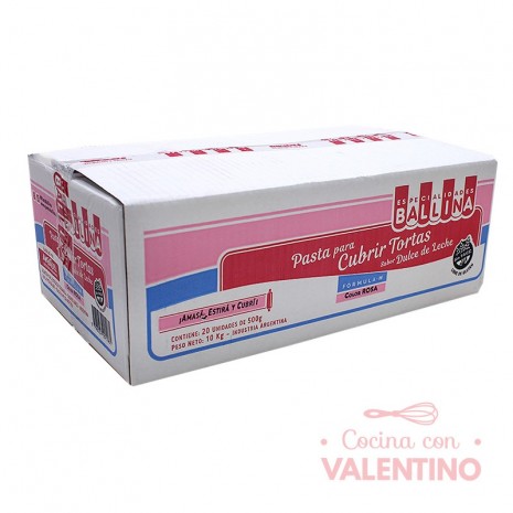 Pasta Cubretorta Color 500gr Rosa - Caja 20u