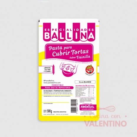 Pasta Cubretorta Vainilla Ballina - 500Grs