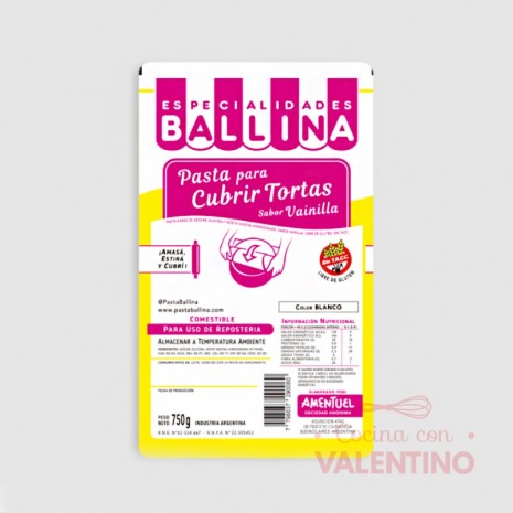 Pasta Cubretorta Vainilla Ballina - 750Grs