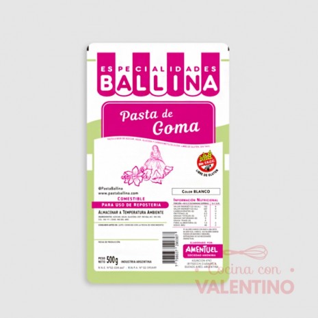 Pasta de Goma Ballina Blanca - 500 Grs